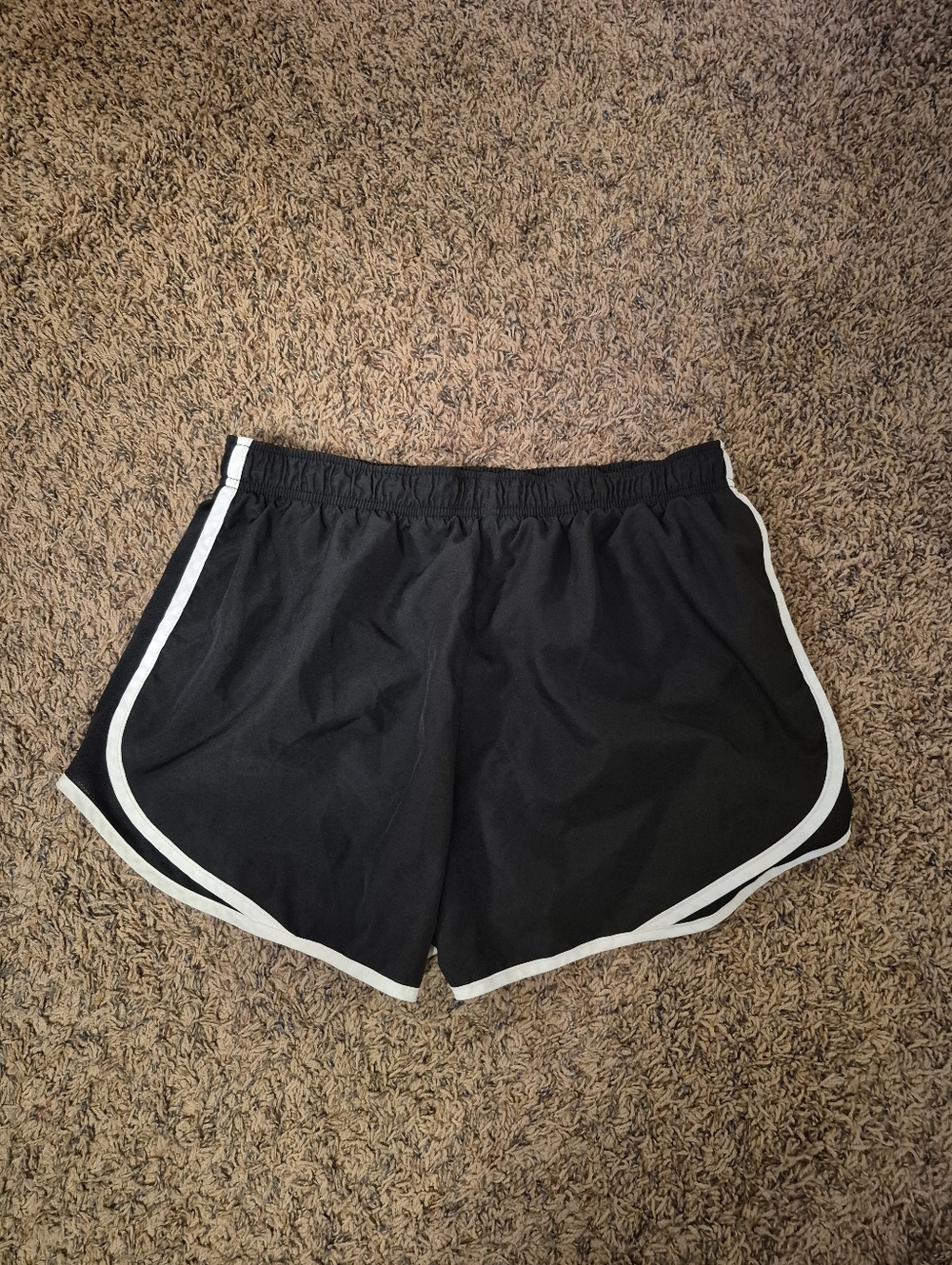 Nike Black Athletic Lined Shorts with White Piping Size L - Picture 6 of 7